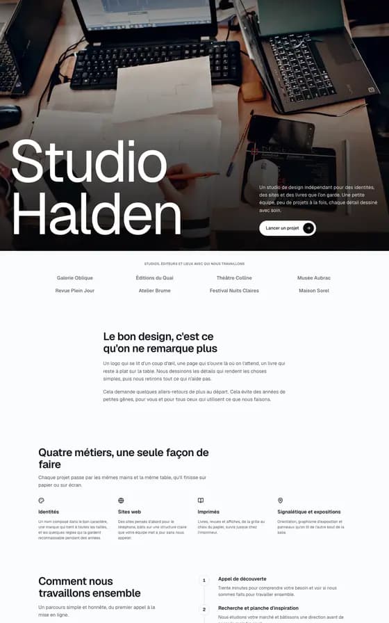 The library page "Home, editorial studio".