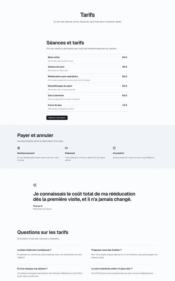 The library page "Prices, local practice".