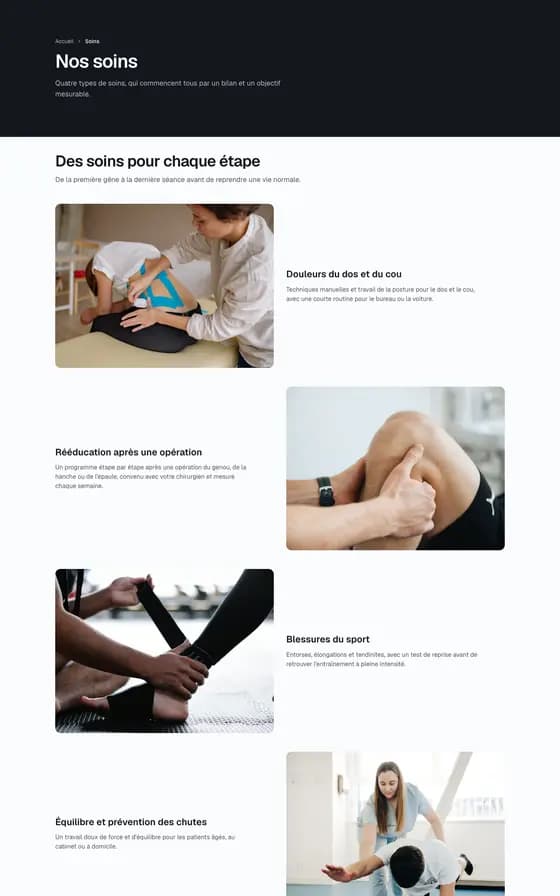 The library page "Treatments, local practice".