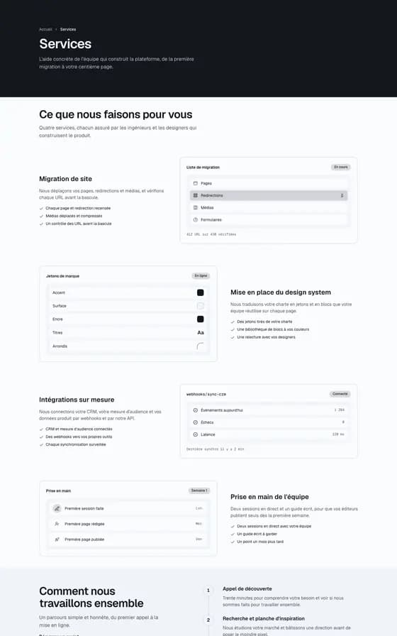 The library page "Services, software product".